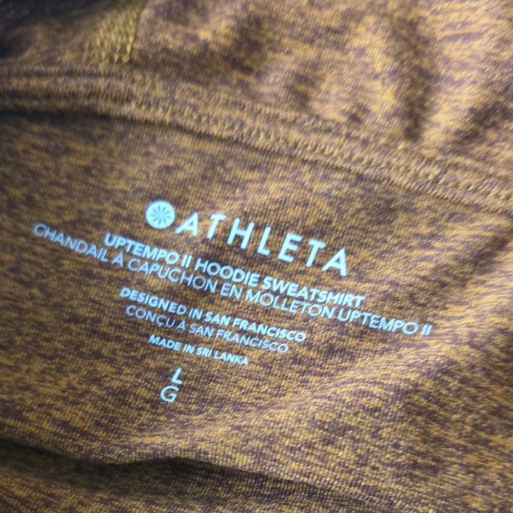 Athleta Uptempo Cowl Neck Hoodie Sweatshirt in Rich Rustic Brown - Picture 6 of 14